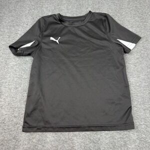 Puma T-Shirt Kids Youth‎ Medium Black Short Sleeve Athletic Logo 701269